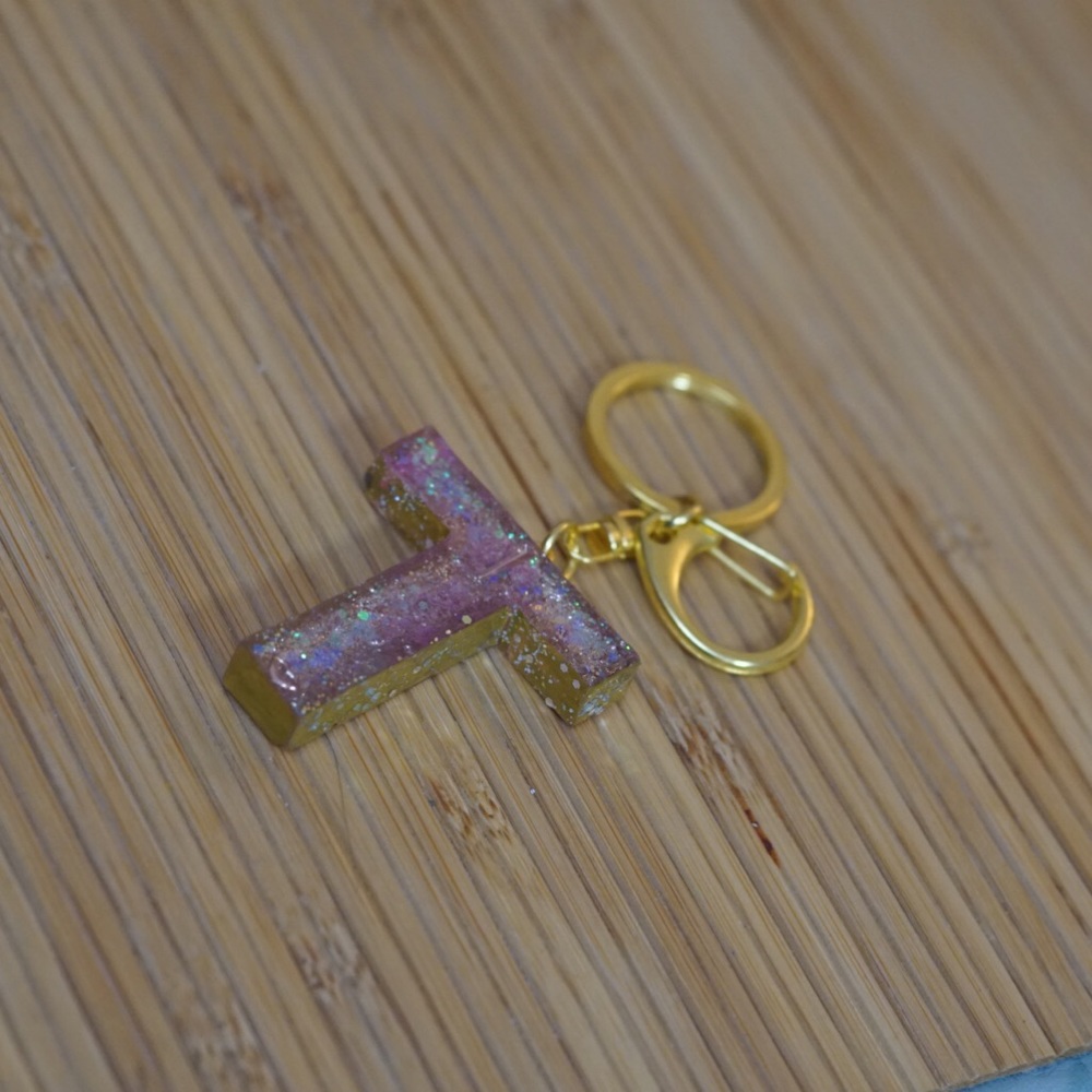 T initial Keyring Pink & Gold NEW - Picture 5 of 8